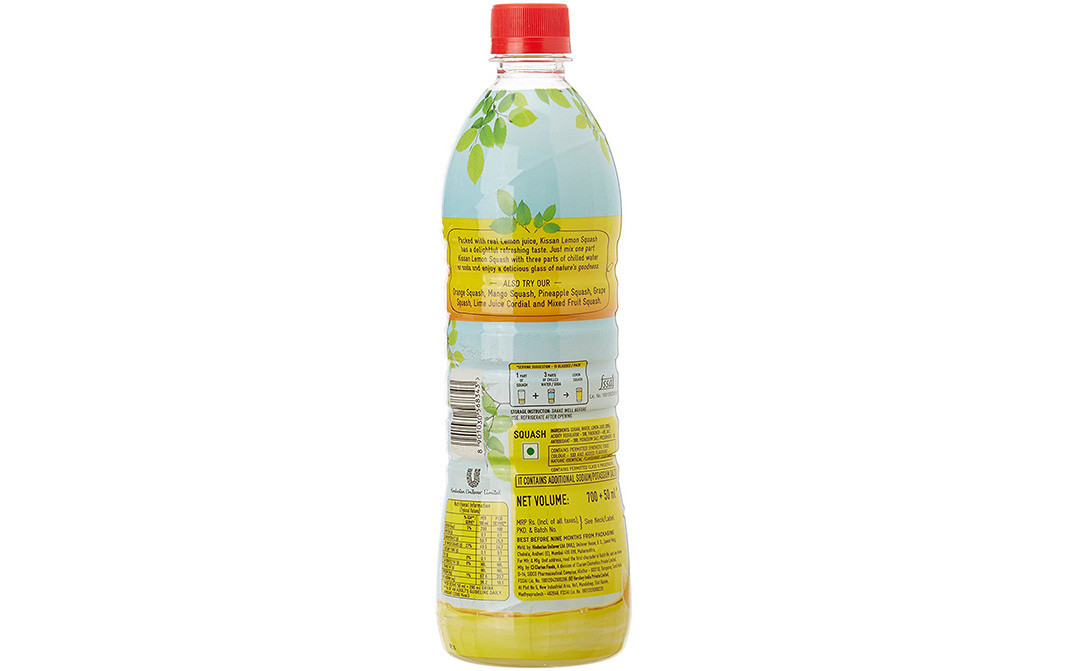 Kissan Lemon Squash    Plastic Bottle  750 millilitre